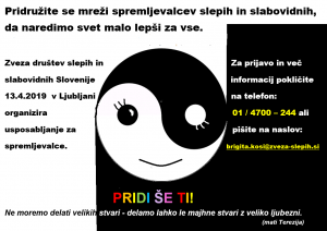 plakat Mreža spremljevalcev slepih in slabovidnih