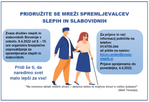 Na sliki je letak za usposabljanje spremljevalcev